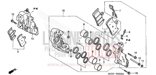 FRONT BRAKE CALIPER CB900F5 de 2005